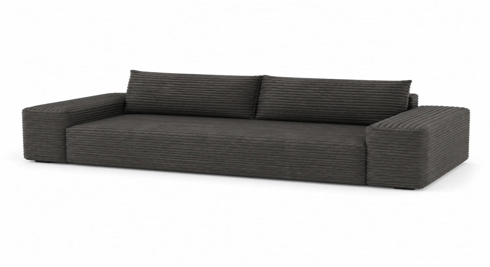 Cord-Sofa Dunkelgrau 200cm Breites 3-Sitzer-Sofa