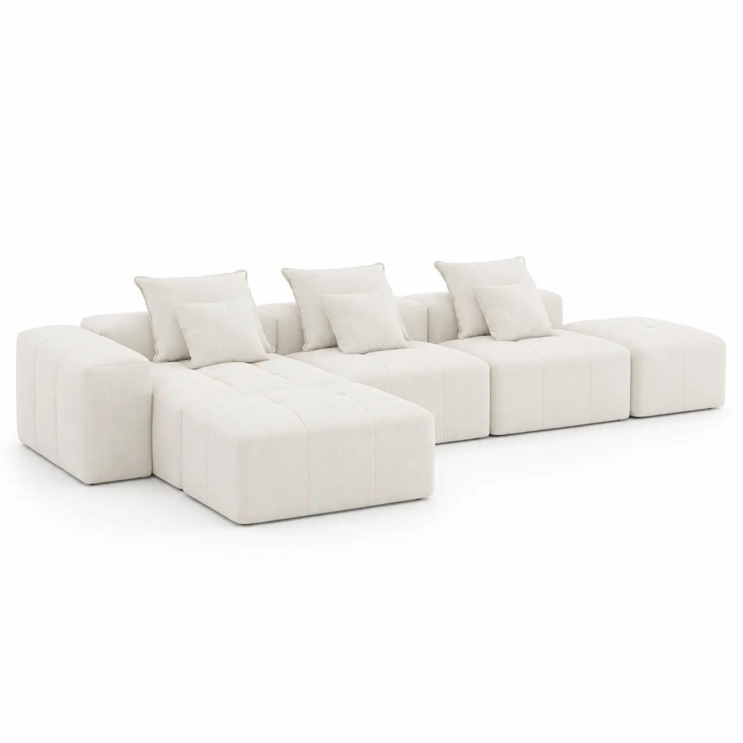 Stoffmodulares Sofa Set Eckform Beige