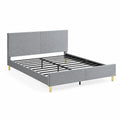 Doppelbett 200x160 cm Samt Hellgrau