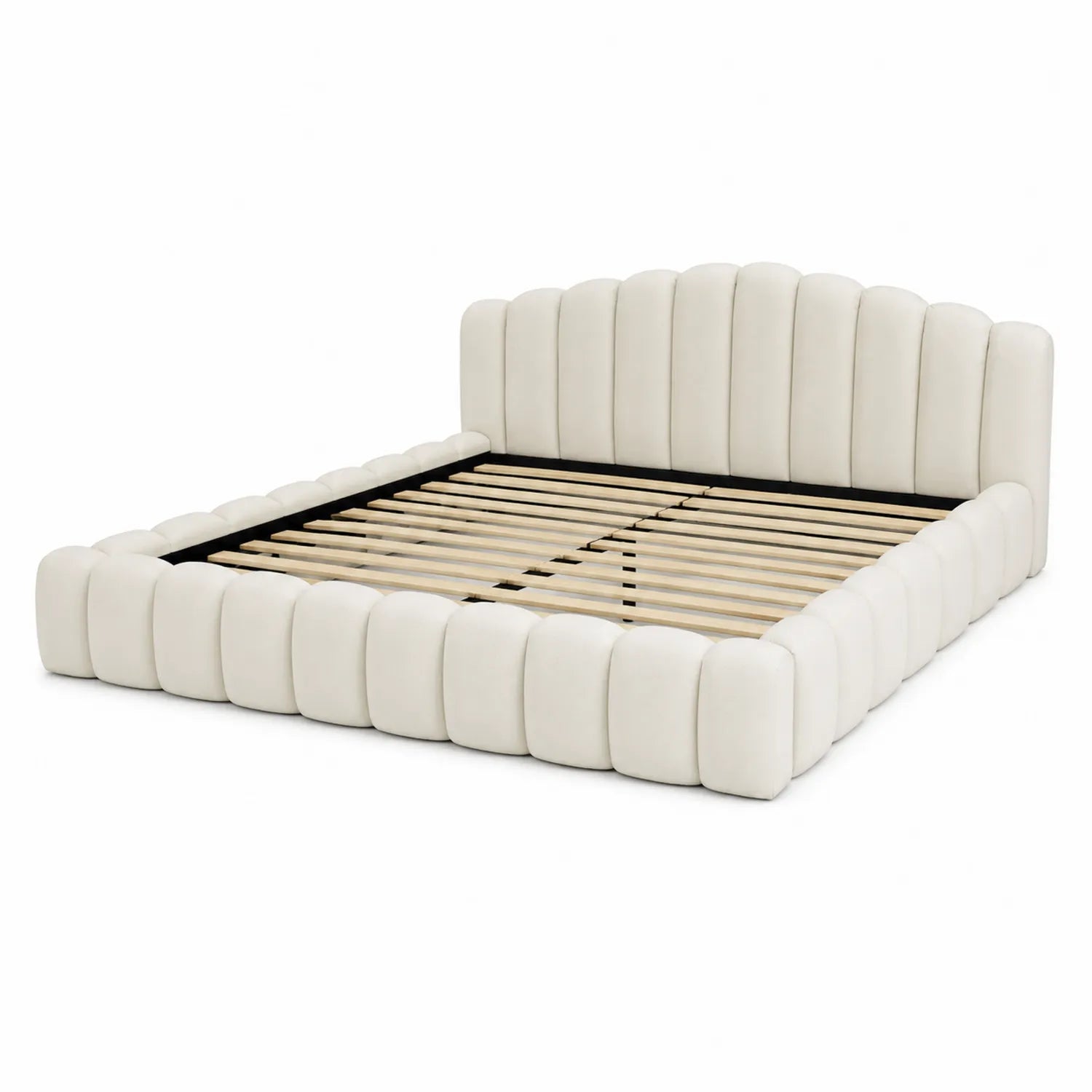 Doppelbett 200x200 cm Kunstleder Weiß