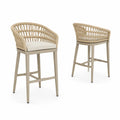 2er Set Outdoor-Stühle, Aluminium und Polyestergeflecht, Sand