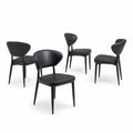 Esszimmerstuhl Set 4er aus Kunstleder Schwarz