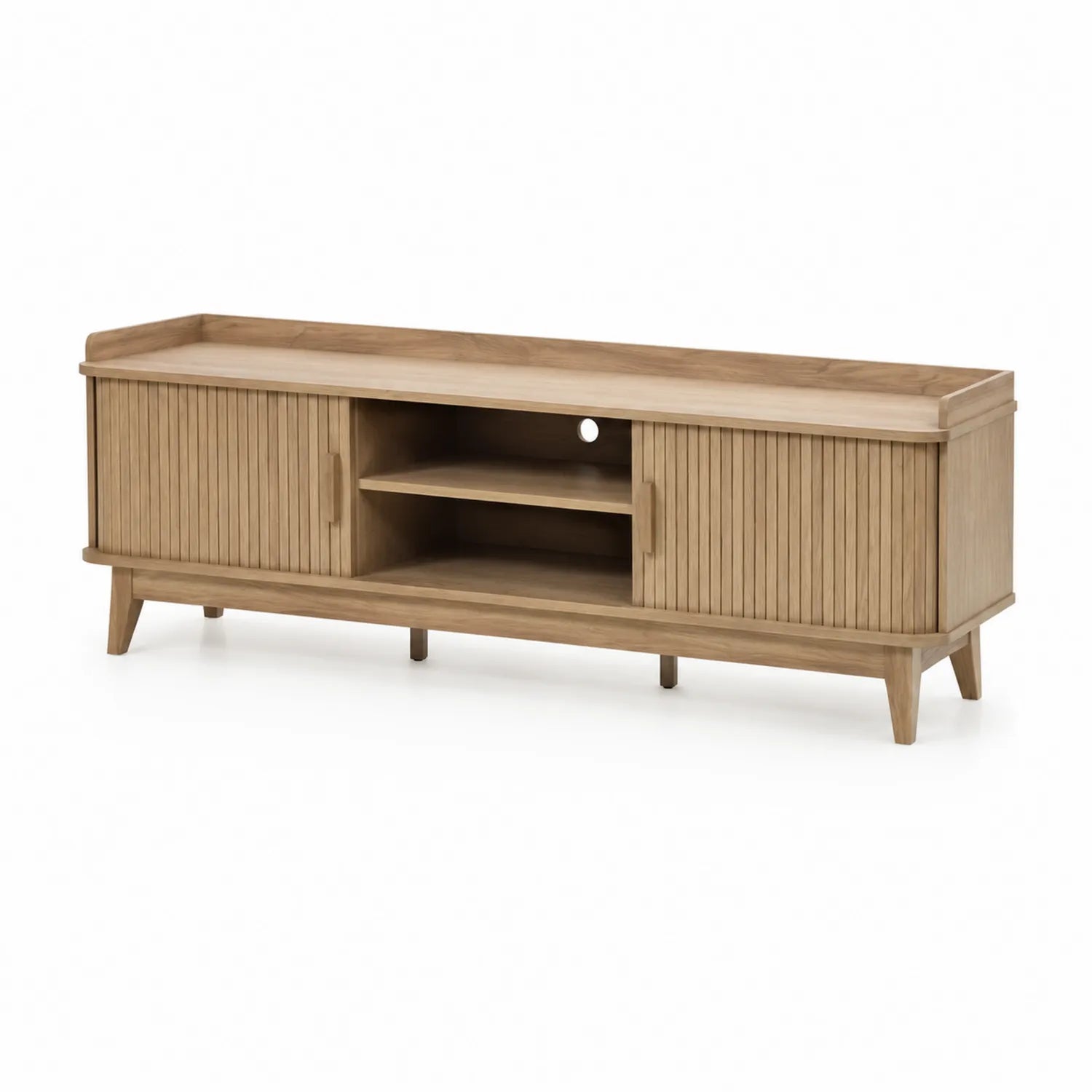 TV-Schrank Holz 200x40x55cm Natur mit Schiebetüren