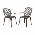 2er Set Gartenstühle aus Aluminium in Bronze