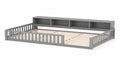 Holzbett mit Stauraum und Regal 200x90 cm Grau