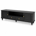 TV-Schrank Holz Schwarz mit Schubladen und Türen 160x40x50 cm