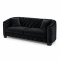 Chesterfield 3-Sitzer Sofa Samt Schwarz