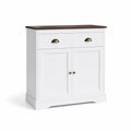 Sideboard Holz Weiß/Braun mit Metallgriffen