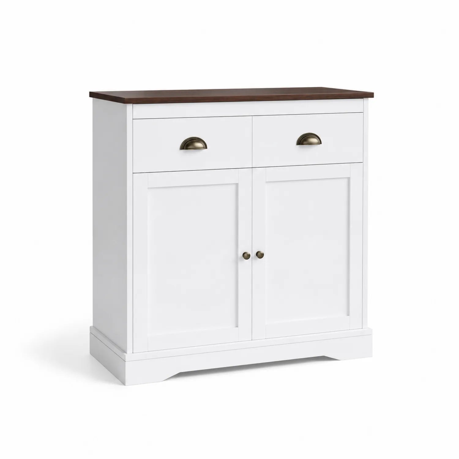 Sideboard Holz Weiß/Braun mit Metallgriffen