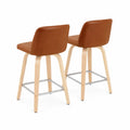2er Set Barhocker Holz PU-Leder Braun 95 cm
