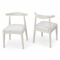 Esszimmerstuhl-Set aus Holz mit Stoffpolsterung in Creme, 2er Set